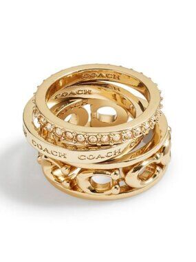 COACH Signature Openwork Ring Set, 3 Pieces Size 7